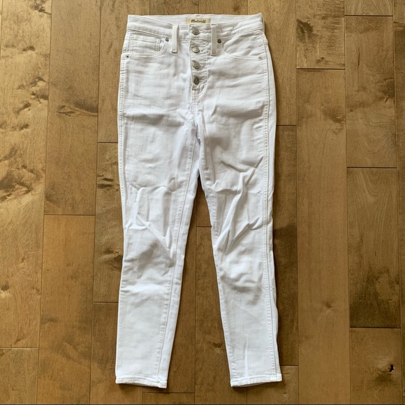 Madewell 10 Inch High Rise Skinny Crop Jeans in White - Picture 4 of 10